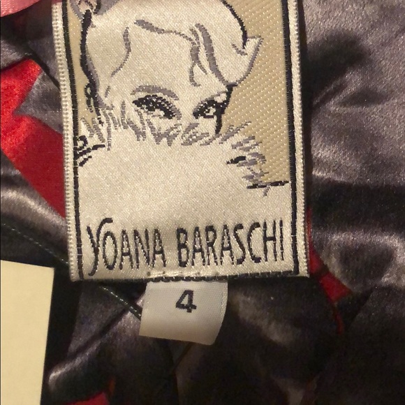 NWT  YOANA BARASCHI size 4 red and gray dress - Picture 3 of 7